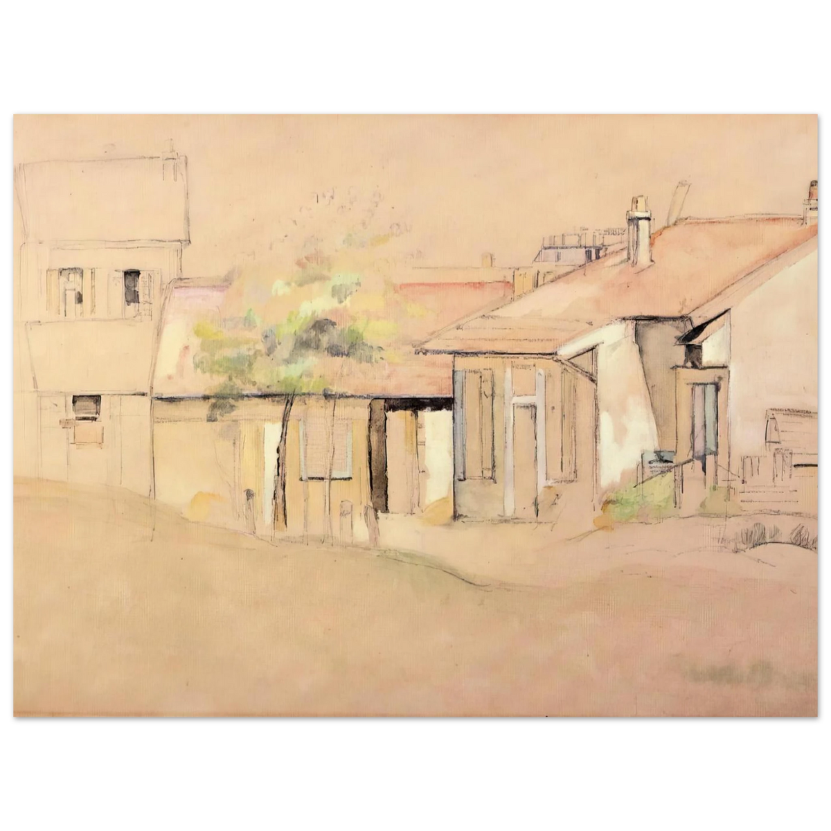 Cottages by Paul Cézanne – art poster