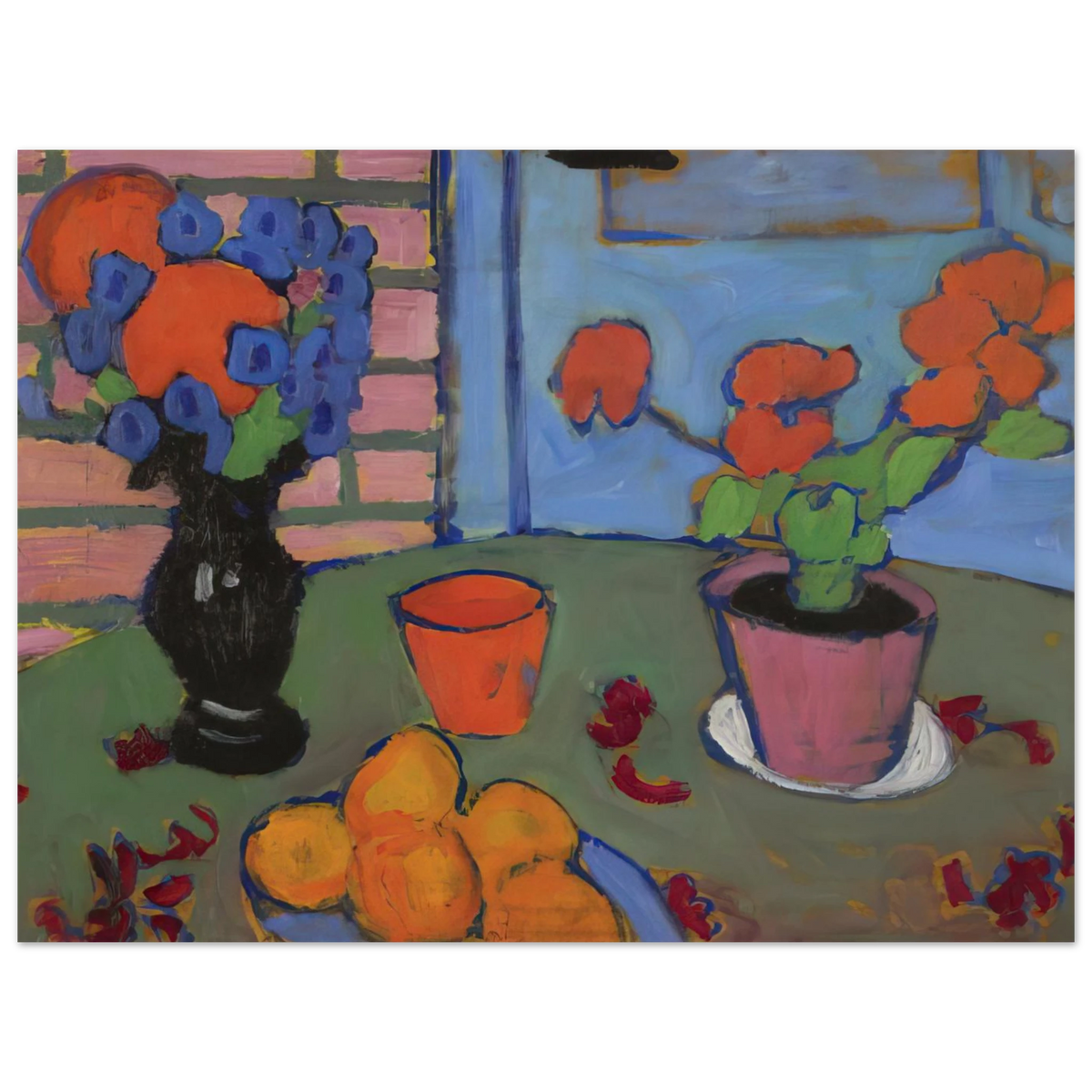 Still Life With Flowers And Oranges by Alexej von Jawlensky (1909) – art poster