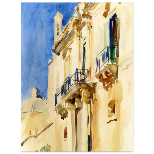 Façade Of A Palazzo, Girgente, Sicily by John Singer Sargent – art poster, view 2