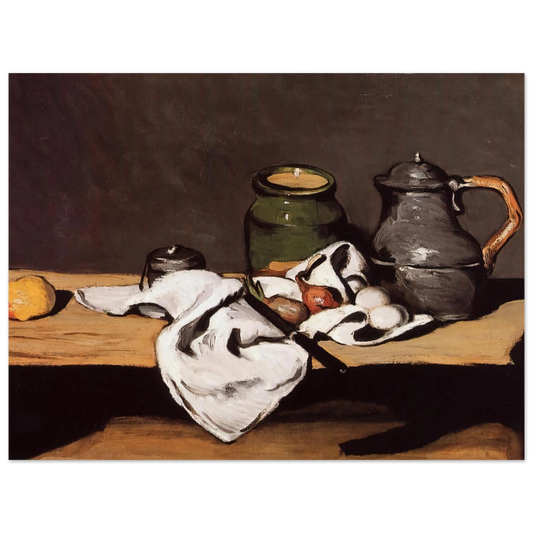 Still Life With Green Pot And Pewter Jug by Paul Cézanne – art poster, view 2