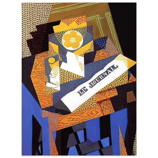 Newspaper And Fruit Dish by Juan Gris (1916) – art poster, view 2