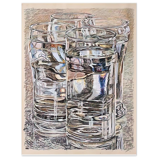 4 Glasses by Janet Fish (1974) – art poster, view 2