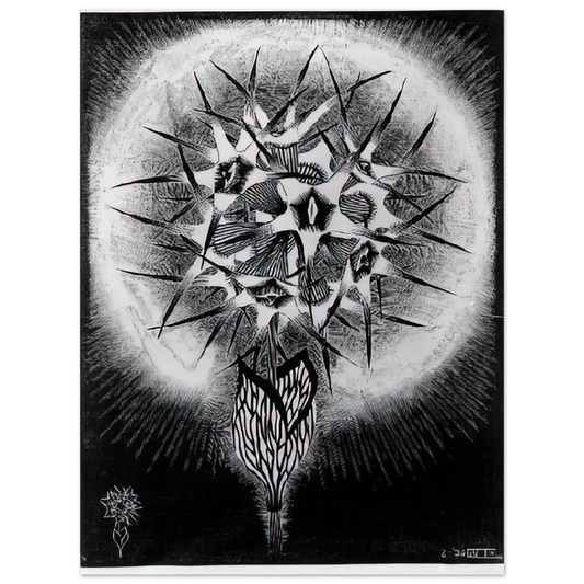 Prickly Flower by M.C. Escher – art poster, view 2