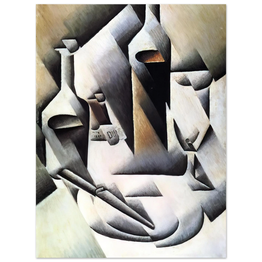 Bottles And Knife by Juan Gris (1912) – art poster, view 2