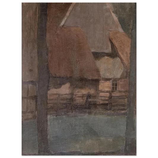 Gable Farm With Trees by Piet Mondrian – art poster, view 2