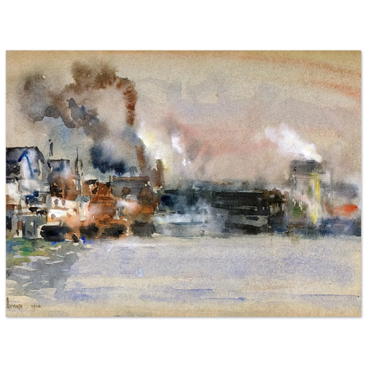 Portland Harbor by Childe Hassam – art poster, view 2