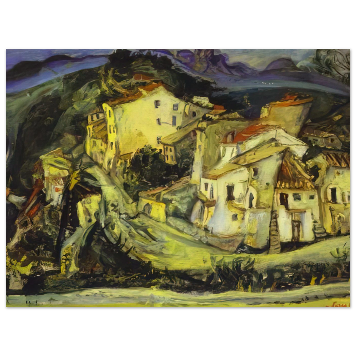Houses Of Cagnes by Chaim Soutine – art poster