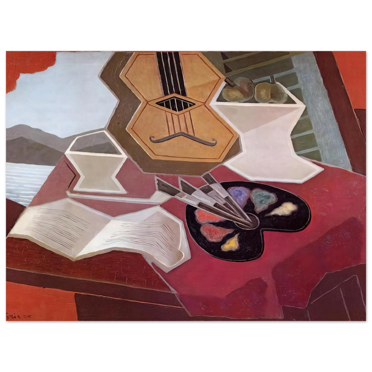 Table Overlooking The Sea by Juan Gris (1925) – art poster