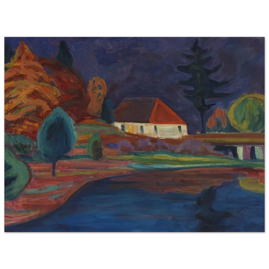 Landschaft Mit Haus In Oberau by Gabriele Munter (1908) – art poster, view 2