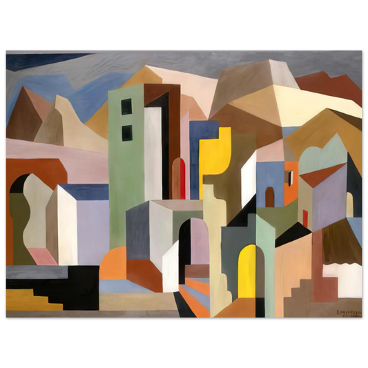 Architectural Form Of Future Ideal Landscape by Enrico Prampolini (1921) – art poster, view 2