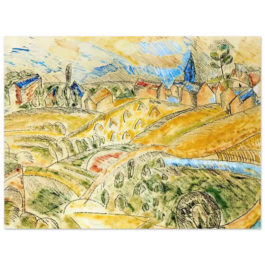 Cubist Landscape With Haystacks by Raoul Dufy – art poster, view 2