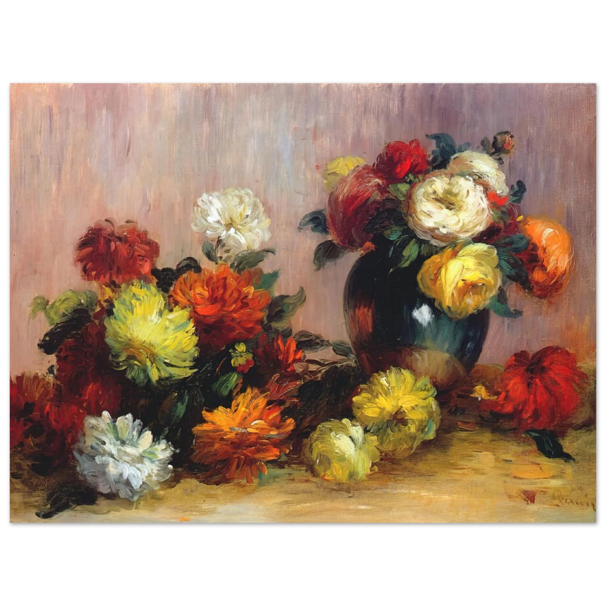 Bouquets Of Flowers by Pierre-Auguste Renoir – art poster