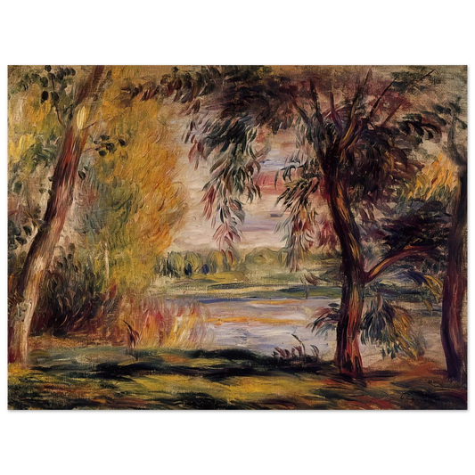 Trees By The Water by Pierre-Auguste Renoir – art poster, view 2