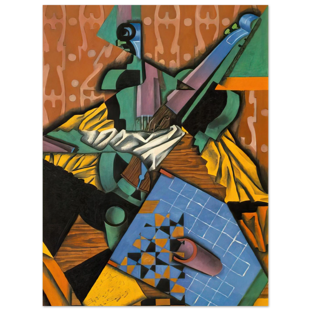 Photograph Of Violin And Checkerboard by Juan Gris (1913) – art poster