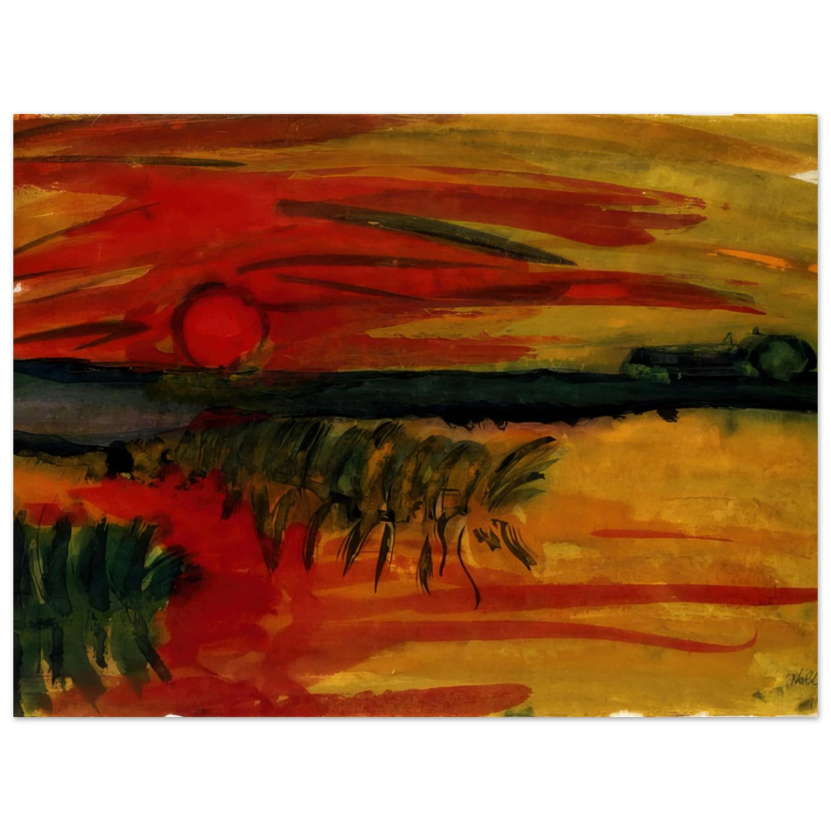 Sunset by Emil Nolde – art poster