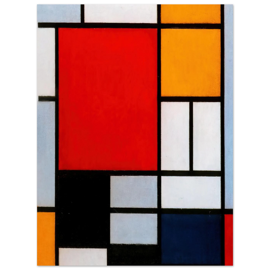 Composition With Large Red Plane, Yellow, Black, Gray And Blue by Piet Mondrian – art poster, view 2