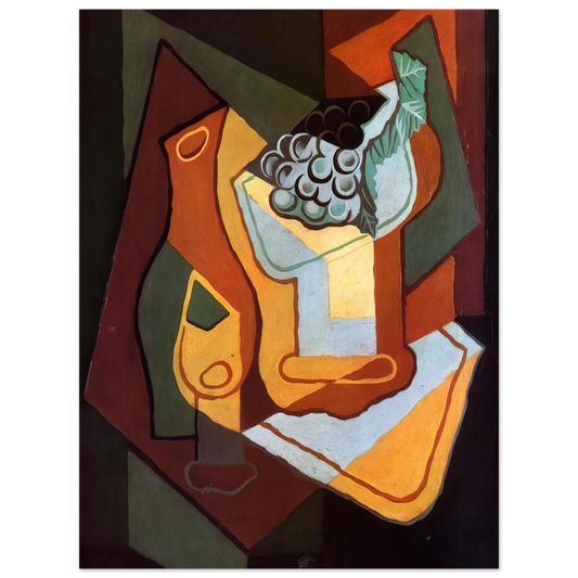 Bottle Wine Glass And Fruit Bowl by Juan Gris – art poster, view 2