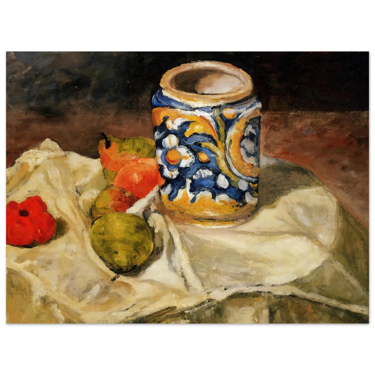 Still Life With Italian Earthenware Jar by Paul Cézanne – art poster