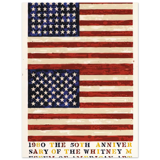 Two Flags Whitney Anniversary Ulae 207 by Jasper Johns (1980) – art poster, view 2