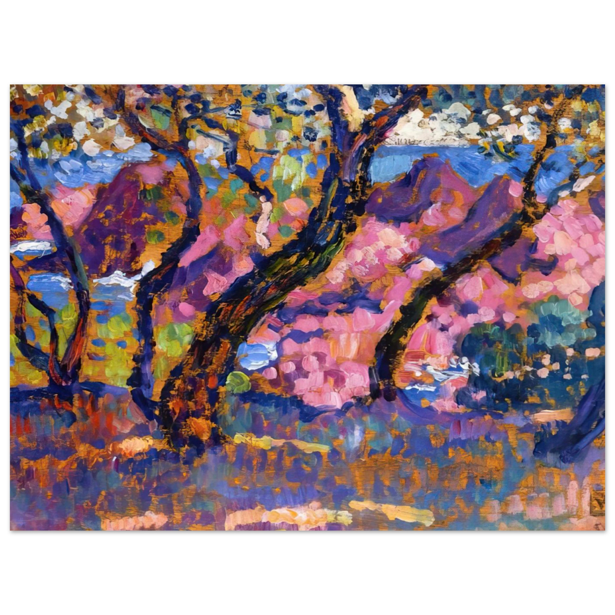 In The Shade Of The Pines Study by Theo van Rysselberghe (1905) – art poster