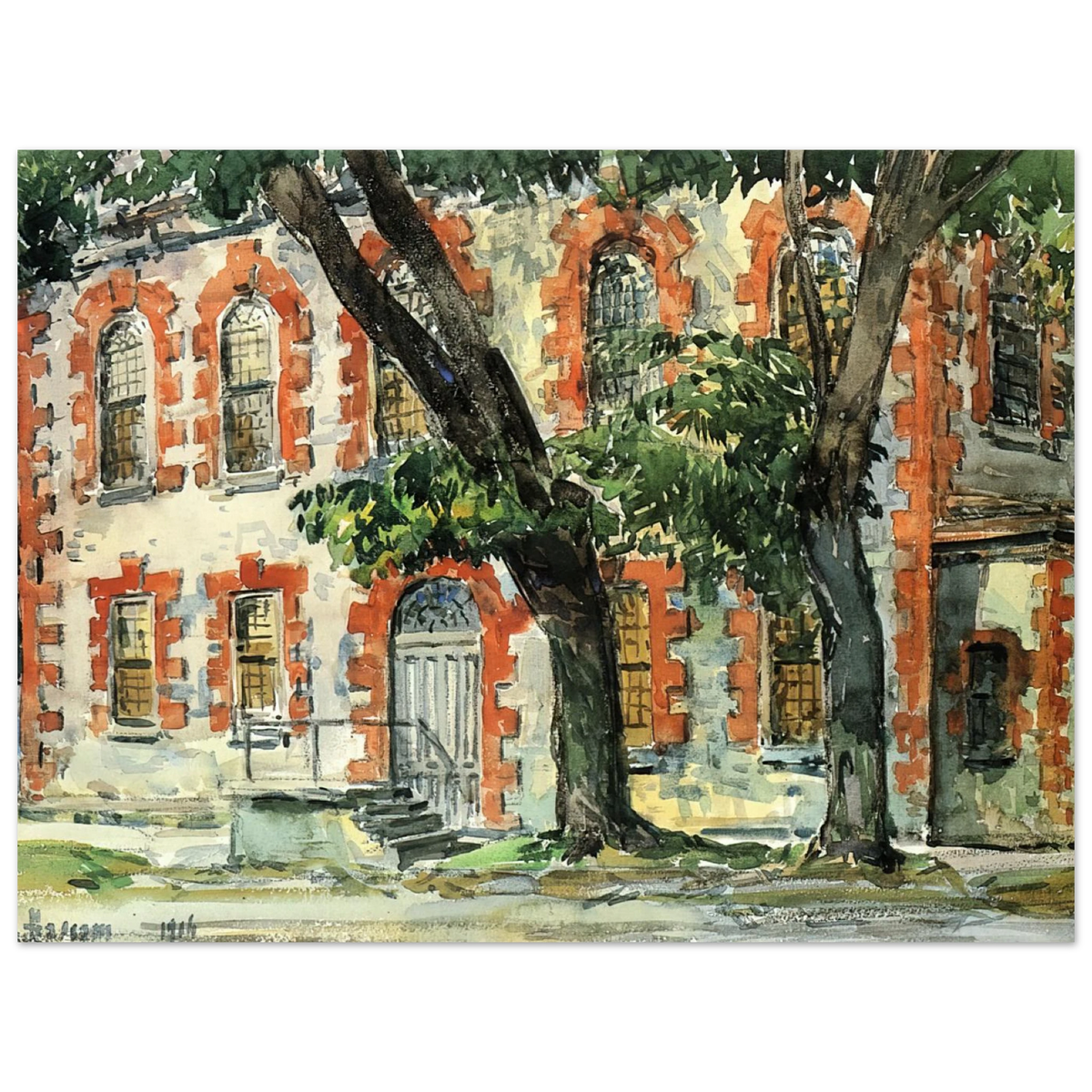 Old Dutch Building, Fishkill, New York by Childe Hassam – art poster