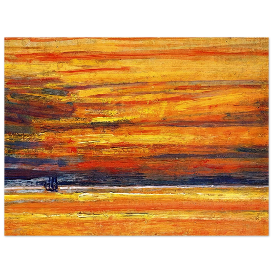 Sailing Vessel At Sea, Sunset by Childe Hassam – art poster, view 2