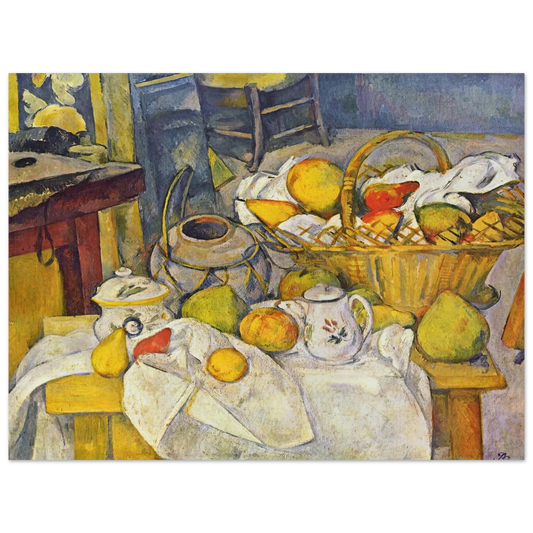 Still Life With Basket (kitchen Table) by Paul Cézanne – art poster, view 2