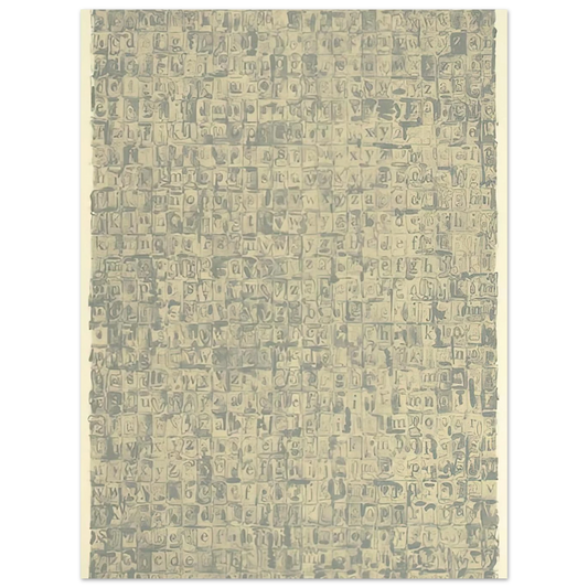 Gray Alphabets Ulae 57 by Jasper Johns (1968) – art poster, view 2
