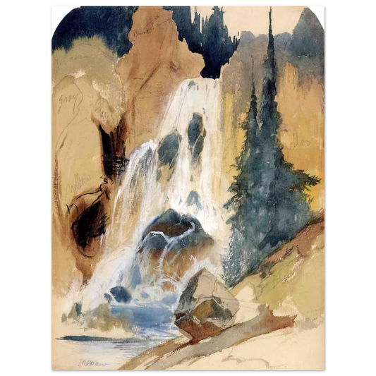Crystal Falls by Thomas Moran – art poster, view 2