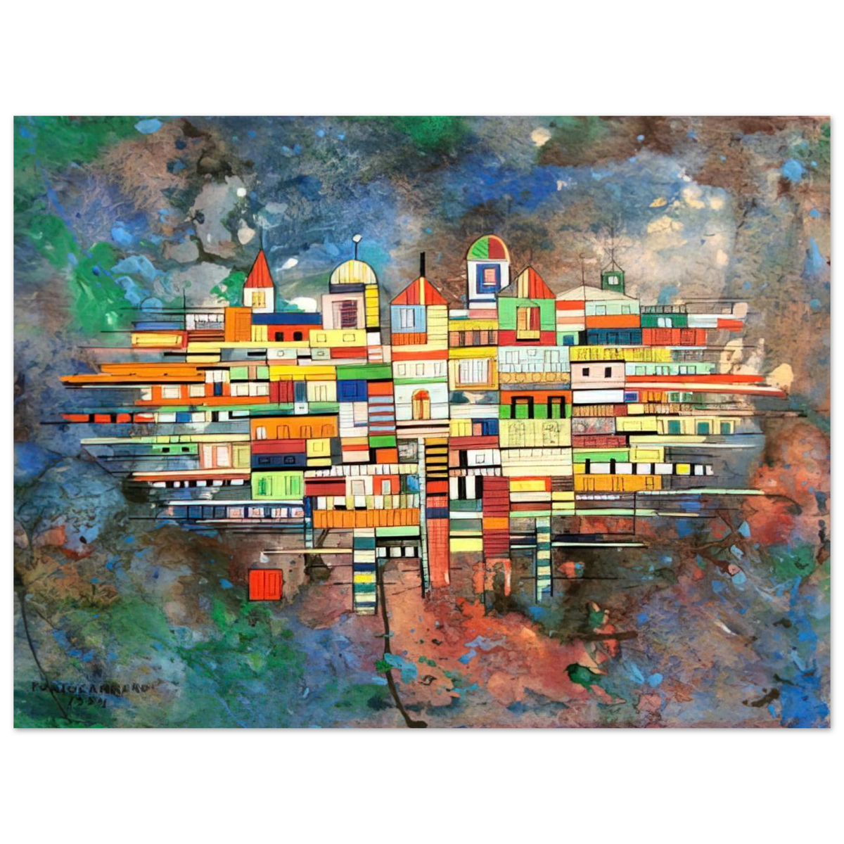 City by Rene Portocarrero (1954) – art poster