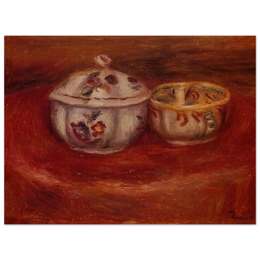 Sugar Bowl And Earthenware Bowl by Pierre-Auguste Renoir – art poster, view 2