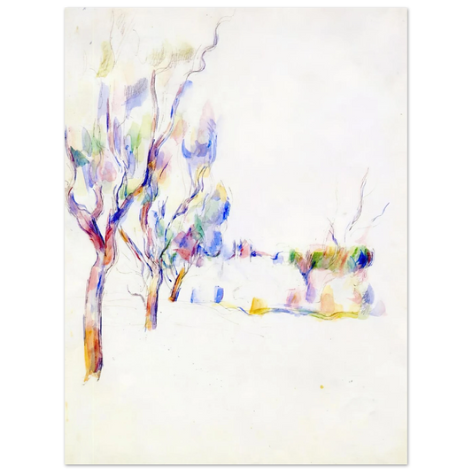Almond Trees In Provence by Paul Cézanne – art poster, view 2