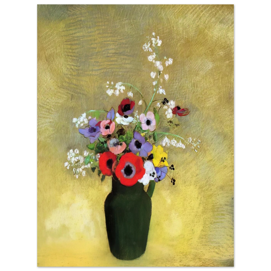 Flowers In A Green Pitcher by Odilon Redon – art poster, view 2