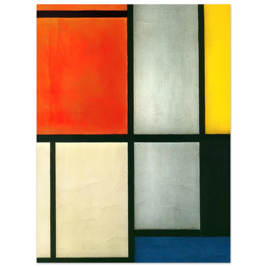 Tableau 3 With Orange-red, Yellow, Black, Blue And Gray by Piet Mondrian – art poster, view 2