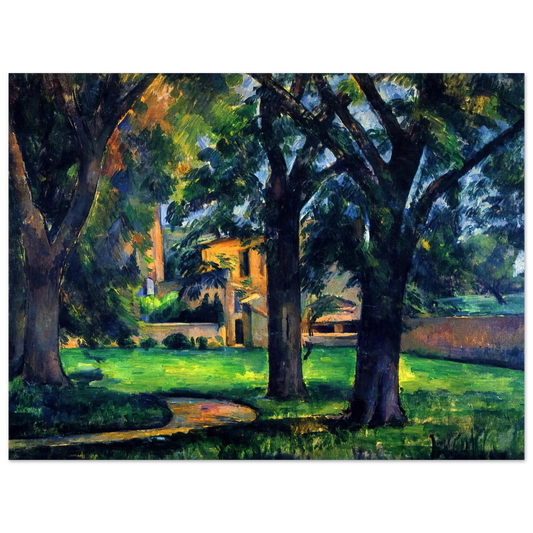 Chestnut Tree And Farm by Paul Cézanne – art poster, view 2