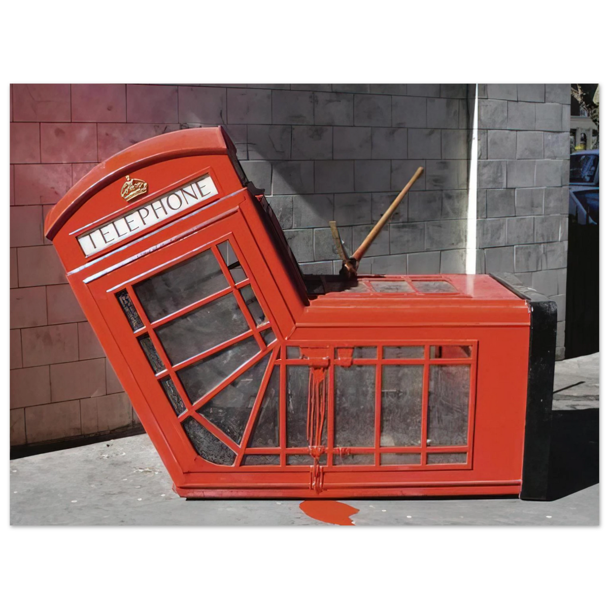 Vandalised Phone Box by Banksy (2005) – art poster
