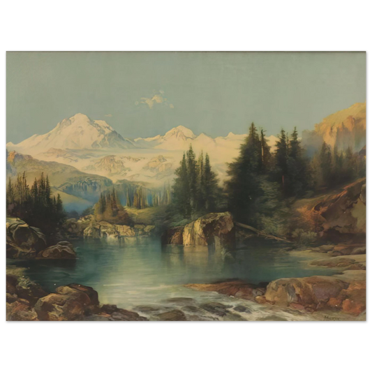 View Of The Rocky Mountains by Thomas Moran – art poster, view 2