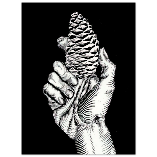 Hand With Fir Cone by M.C. Escher – art poster, view 2