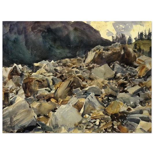 Purtud, Alpine Scene And Boulders by John Singer Sargent – art poster, view 2
