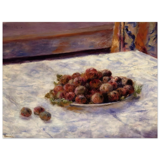 Still Life, A Plate Of Plums by Pierre-Auguste Renoir – art poster, view 2