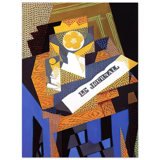Newspaper And Fruit Dish by Juan Gris (1916) – art poster