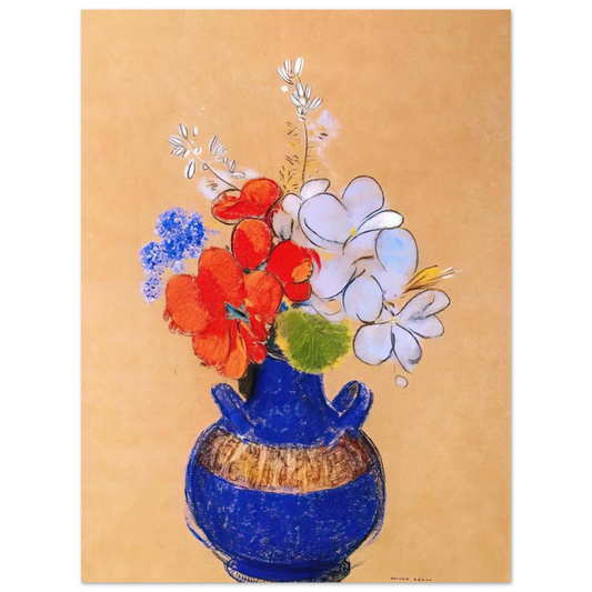 Flowers In A Blue Vase 1 by Odilon Redon – art poster