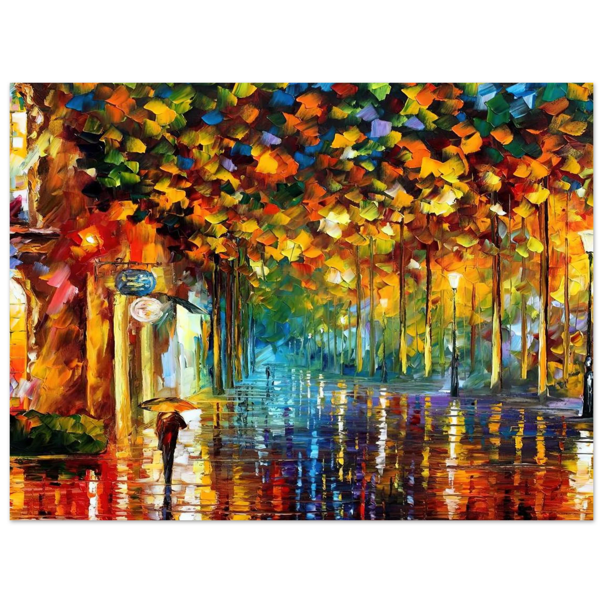Autumn Street Painting Art by Leonid Afremov – art poster, view 2