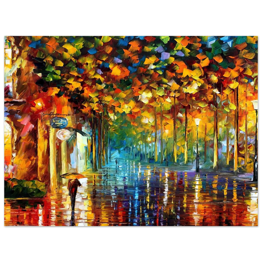 Autumn Street Painting Art by Leonid Afremov – art poster, view 2