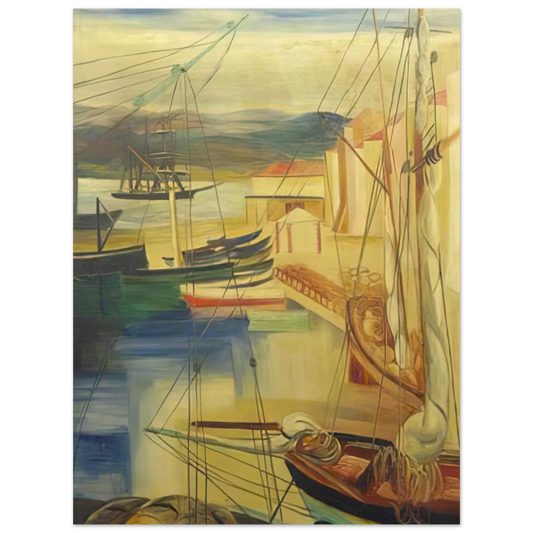 Ships Moored Along The Docks by Moise Kisling – art poster