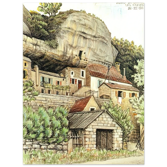 Les Eyzies France by M.C. Escher – art poster, view 2