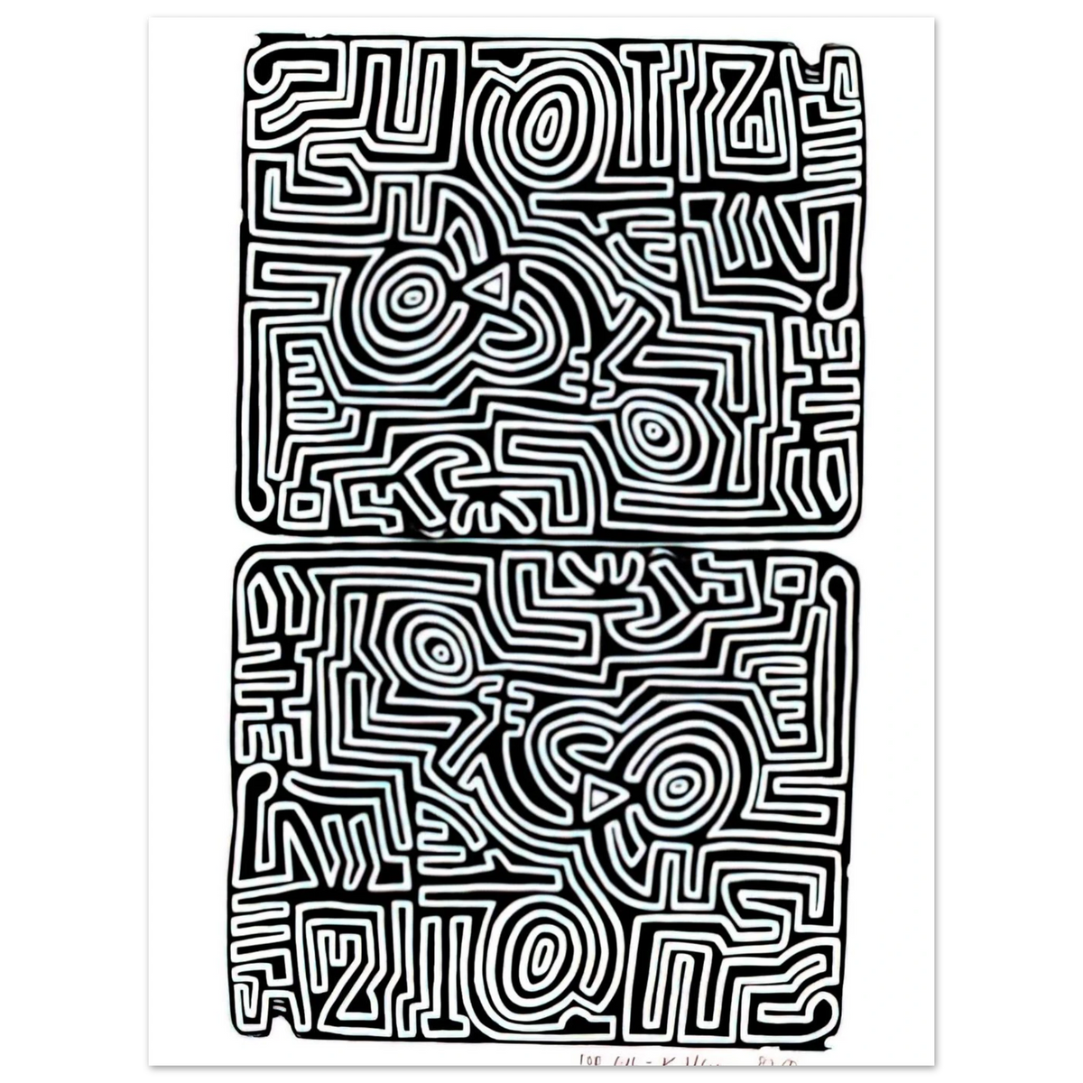 Labyrinth by Keith Haring (1989) – art poster