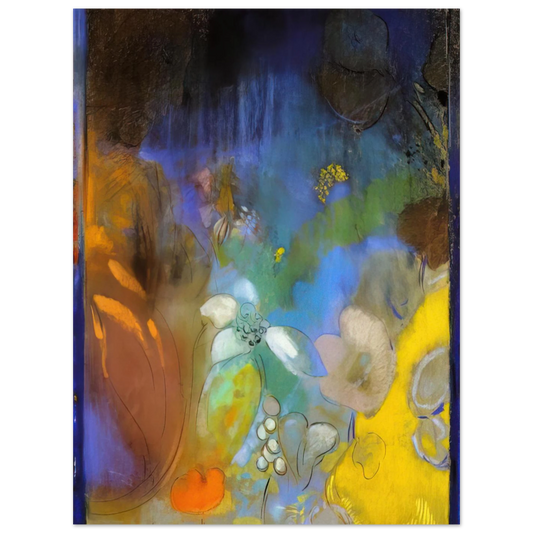 Woman In Profile With Flowers by Odilon Redon – art poster
