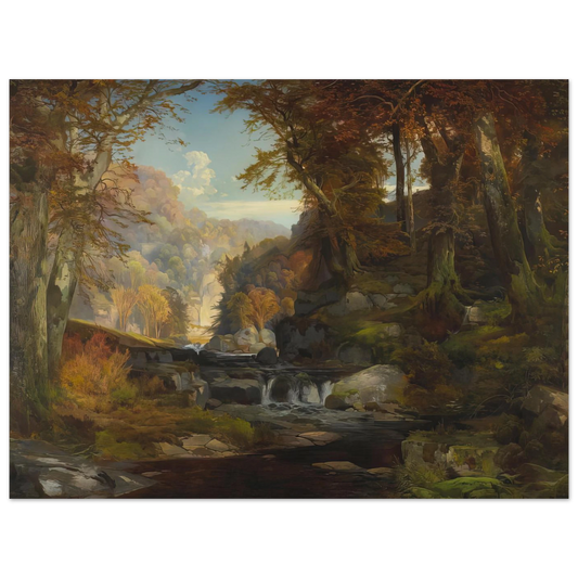 A Scene On The Tohickon Creek Autumn by Thomas Moran – art poster