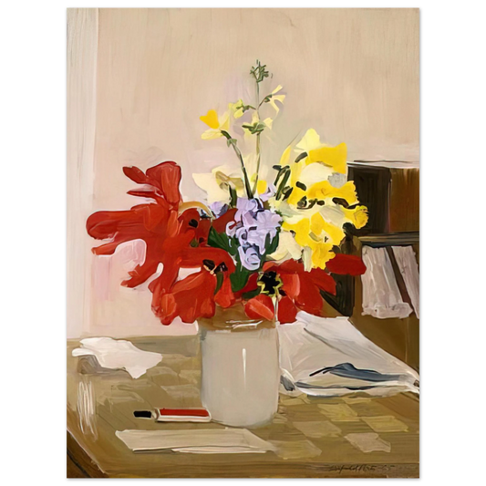 Anemone And Daffodil by Fairfield Porter (1965) – art poster